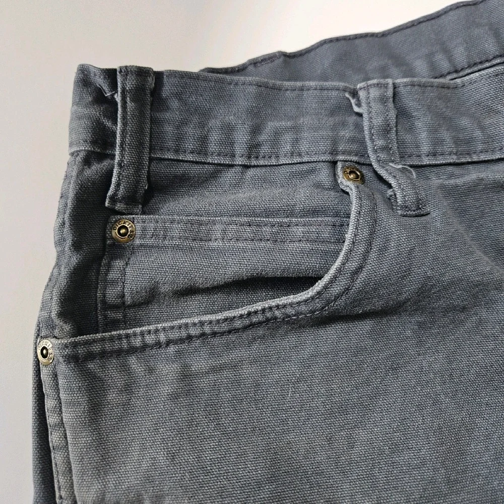 Genuine‎ Dickies Mens 38 Carpenter Shorts Faded Charcoal Stretch Canvas Flawed